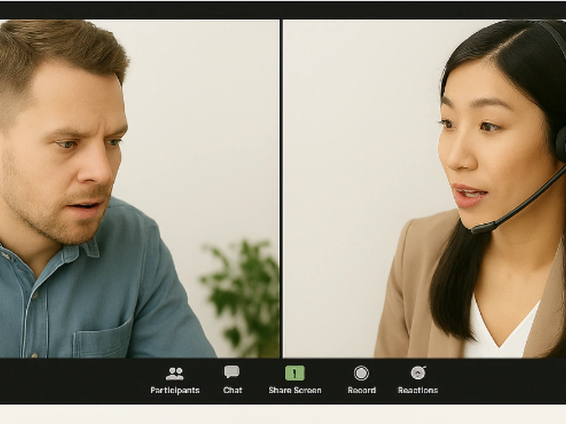 Estudiantes practicando conversación en japonés por Zoom con un instructor